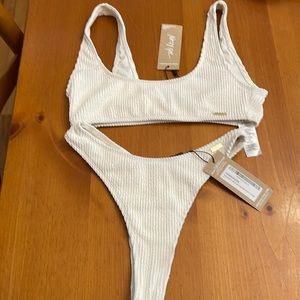 Brand new tags on !Cream Nasty Gal Recycled Bikini , top is US 2, bottom US 0!